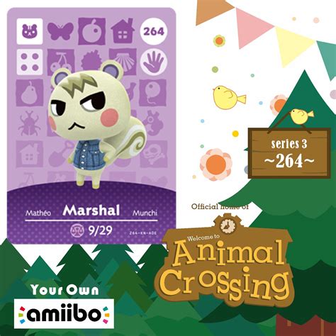 amiibo series 3 animal crossing|animal crossing marshal amiibo card.